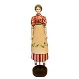Vintage Foreside Carved Wooden Folk Art Doll