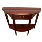 Tiered Single Drawer Demilune Console Table