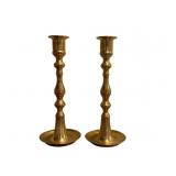 Pair of Brass Candleholders - 9" tall