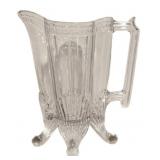 King, Son & Co 4 Footed Clear Glass Pitcher
