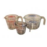3 Pyrex Measuring Cups