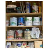 4-Shelf Lot of Assorted Paints & More