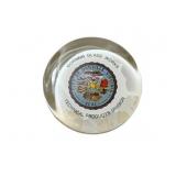 Corning Danville, VA Paperweight - 4" round