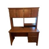 Desk w/ upper cabinets (contents not included)