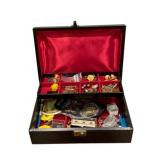 Jewelry Box w/ Contents - 4 x 11 x 8