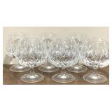 6 Crystal Brandy Glasses - 5" tall