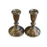 Pair of Sterling Candleholders - 5" tall