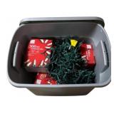 Plastic Tote w/ String Lights