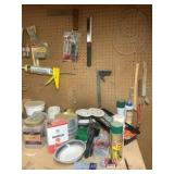 Lot of Assorted Items on Wall & Table Top