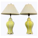 Vintage Pair Ginger Jar Design Lamps 35"