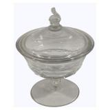 Glass Candy Jar w/ lid - 7" tall