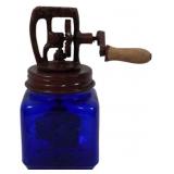 Cobalt Blue Glass Butter Churn 9"