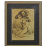 Nude with Bonnet by Gil Elvgren