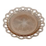 Lace Edge Pink Depression Glass Plate