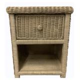 Wicker 1 Drawer Bedside Stand 23 x 19 x 19