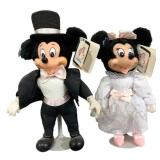 Mickey & Minnie Mouse Dolls w/ Stand - 12", 10"