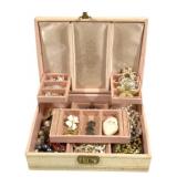 Vintage Jewelry Box w/ costume jewelry