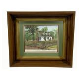 Lewis House Garden - Framed signed Print - 16 x 14