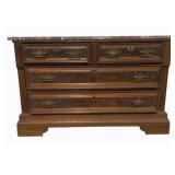 Victorian Walnut Marble Top Dresser
