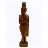 Hand Carved Wooden Thai Sawasdee Lady Figure