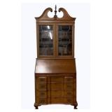 Block Front Bookcase Top Secretary w/ 1 key