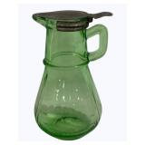 Green Uranium Glass Syrup Dispenser - 6.5"