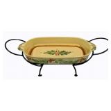 Gail Pittman Serving DIsh w/ Metal Holder