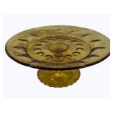 Amber Glass Pedestal Cake Stand - 10 x 4