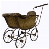 Vintage Wicker Stroller 21 x 29 x 11