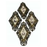 4 Mid Century Wall Art - 13 x 8