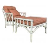 Vintage Rattan Chair & Ottoman