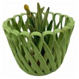 Ceramic Vase w/ Ceramic Flowers - 8.5 x 7