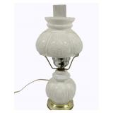 Milk Glass Globe Lamp - 18"