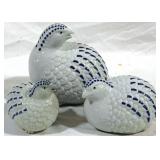 3 Ceramic Birds - 5", 3.5", 3"