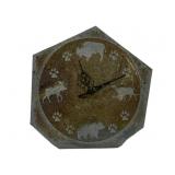 Montana Stone Carving Clock, as is