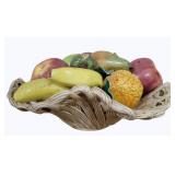 Jay Willfred Capodimonte Porcelain Fruit Basket