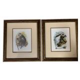 Pair of Monkey Framed Prints 18 x 16
