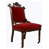Walnut Victorian Carved Parlor Chair