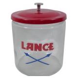 Lance Glass Store Jar, Metal Lid 10"