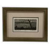 Framed Etching "Rain for Me" by R. Marsh #2/30