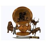 Lot of Assorted Brass Bull Items & More