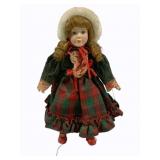 Marian Yu Porcelain Doll w/ Stand - 15"
