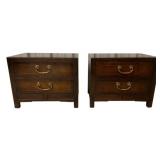 Pair Mid-Century Asian Stands by White Furniture