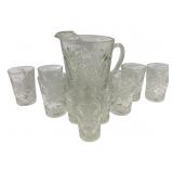 Glass Pitcher & 9 Glasses