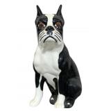 Ceramic Boston Terrier Dog Statue - 13"