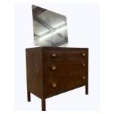 Metal 3 Drawer Dresser w/ Mirror