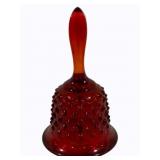 Ruby Red Hobnail Glass Bell - 6"