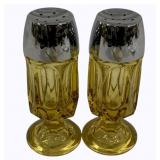 Amber Glass Salt & Pepper Shakers - 4.5"
