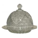 Pressed Glass Butter Dish - 6 x 7