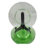 7 Green Uranium Glass 8" Plates